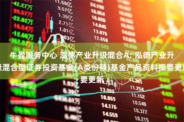 牛盈服务中心 泓德产业升级混合A: 泓德产业升级混合型证券投资基金(A类份额)基金产品资料概要更新